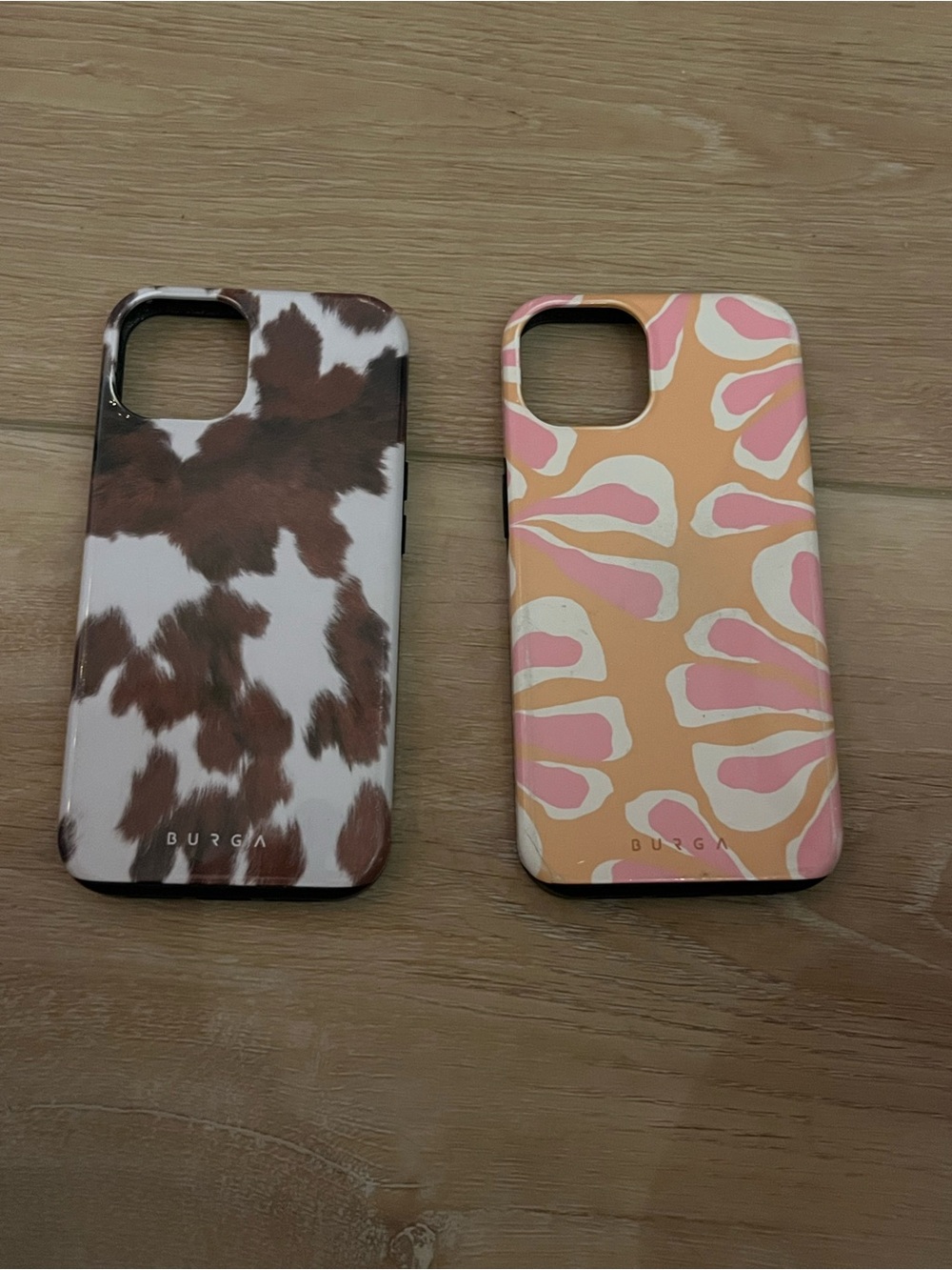 Burga iPhone 14 hard cases (2) Cow Print & Aloha Print